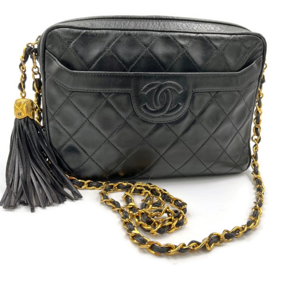 Authentic CHANEL Vintage Lambskin Small Full Flap Bag black/gold hardware - Picture 4 of 17
